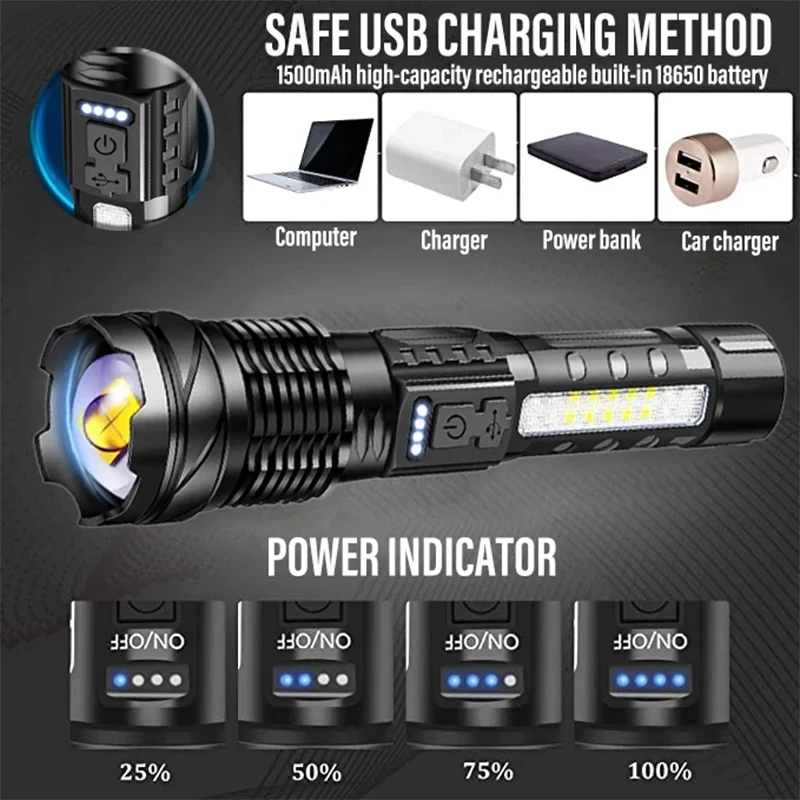 Powerful LED Flashlight Rechar - Fishing Light incelemesi ve fiyatı