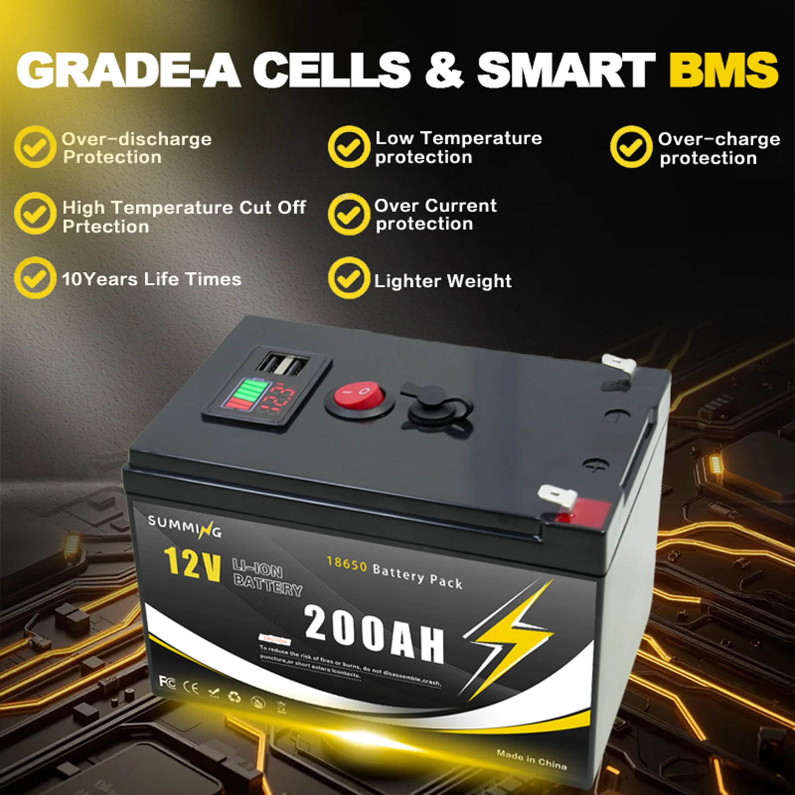 12V 200Ah Lithium  LiFeP04 Bat - Fish Finder Charger incelemesi ve fiyatı