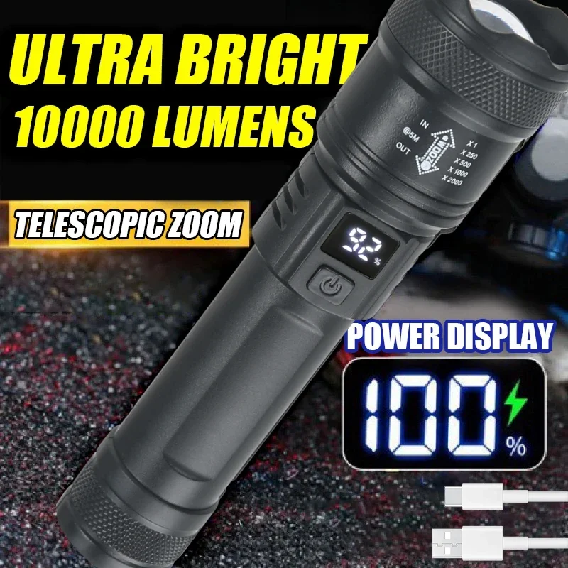 9900LM Powerful LED Flashlight - Fish Finder Battery incelemesi ve fiyatı