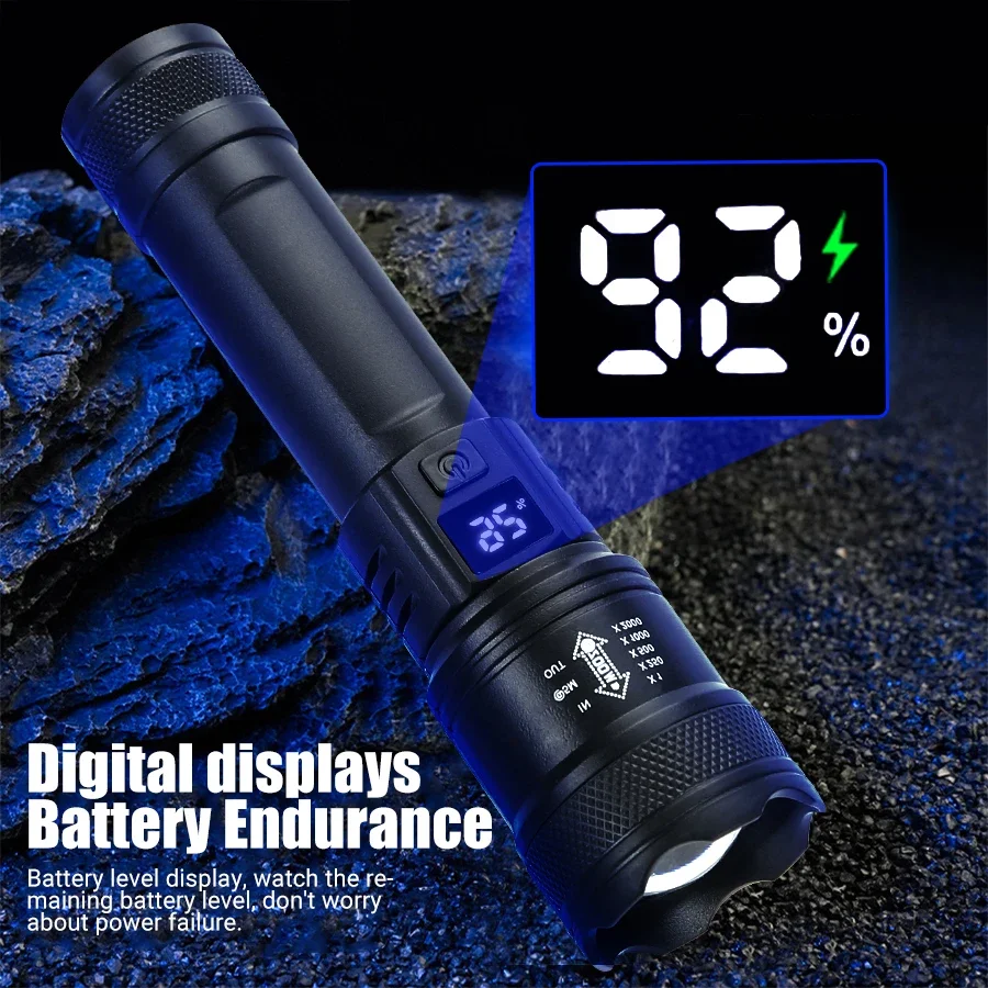 9900LM Powerful LED Flashlight - Fish Finder Battery incelemesi ve fiyatı