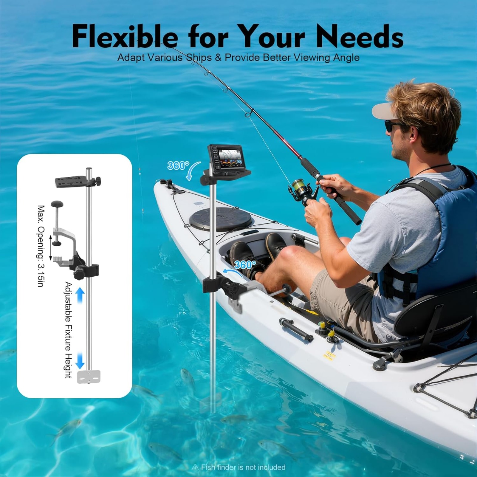 Portable 360° Adjustable Trans - Fish Finder Mount incelemesi ve fiyatı