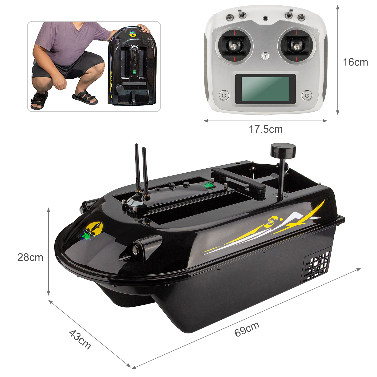 GPS RC Fish Bait Boat 8kg Load - Fishing Gps incelemesi ve fiyatı