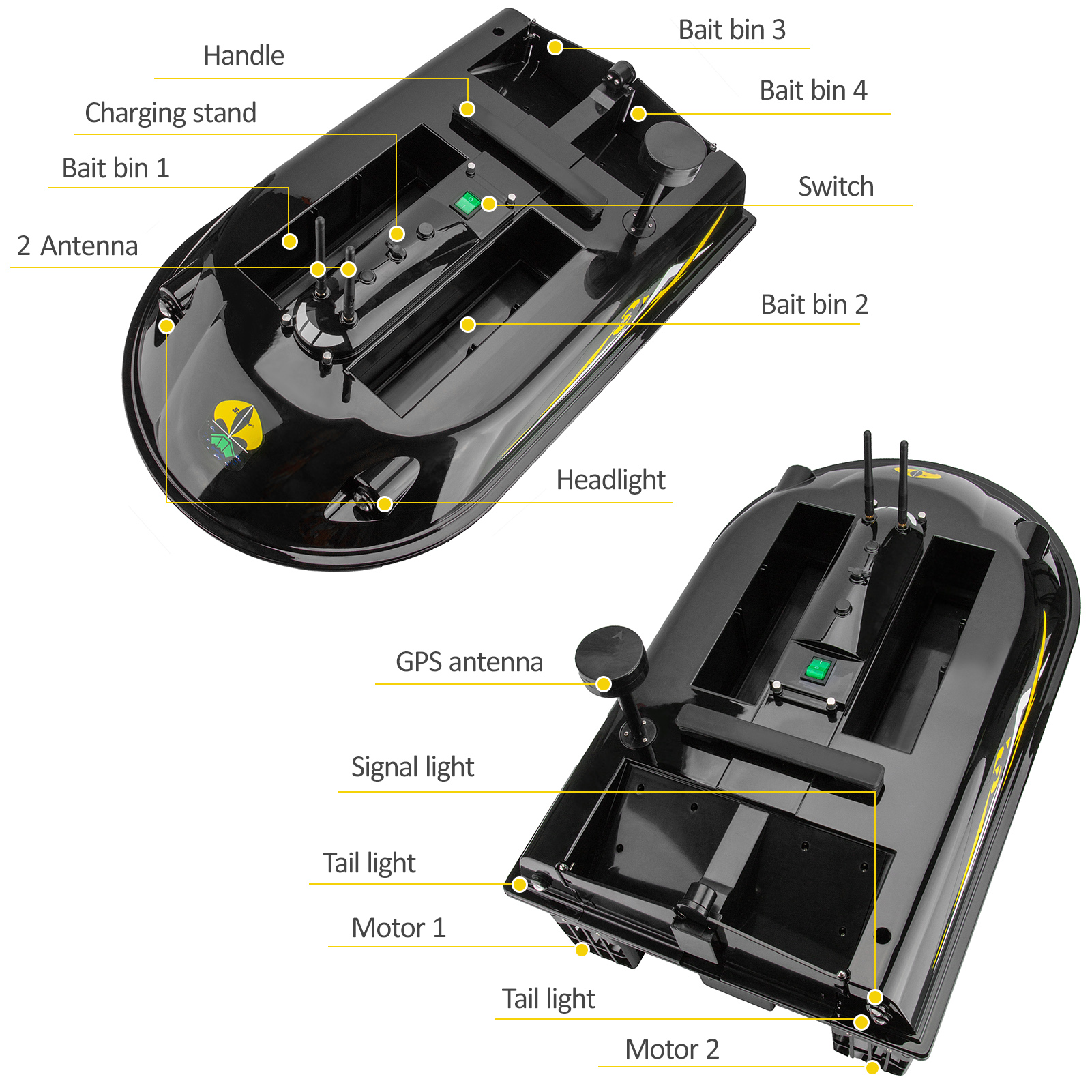 GPS RC Fish Bait Boat 8kg Load - Fishing Gps incelemesi ve fiyatı
