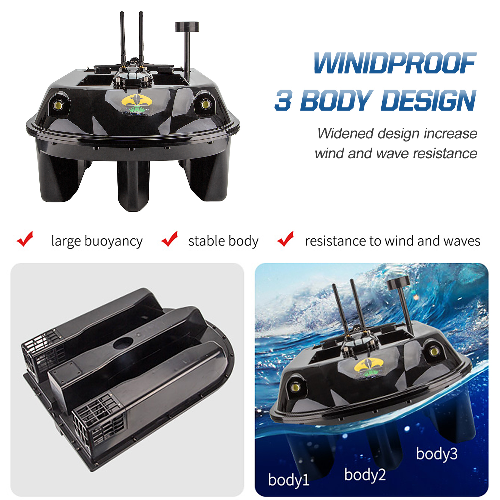 GPS RC Fish Bait Boat 8kg Load - Fishing Gps incelemesi ve fiyatı