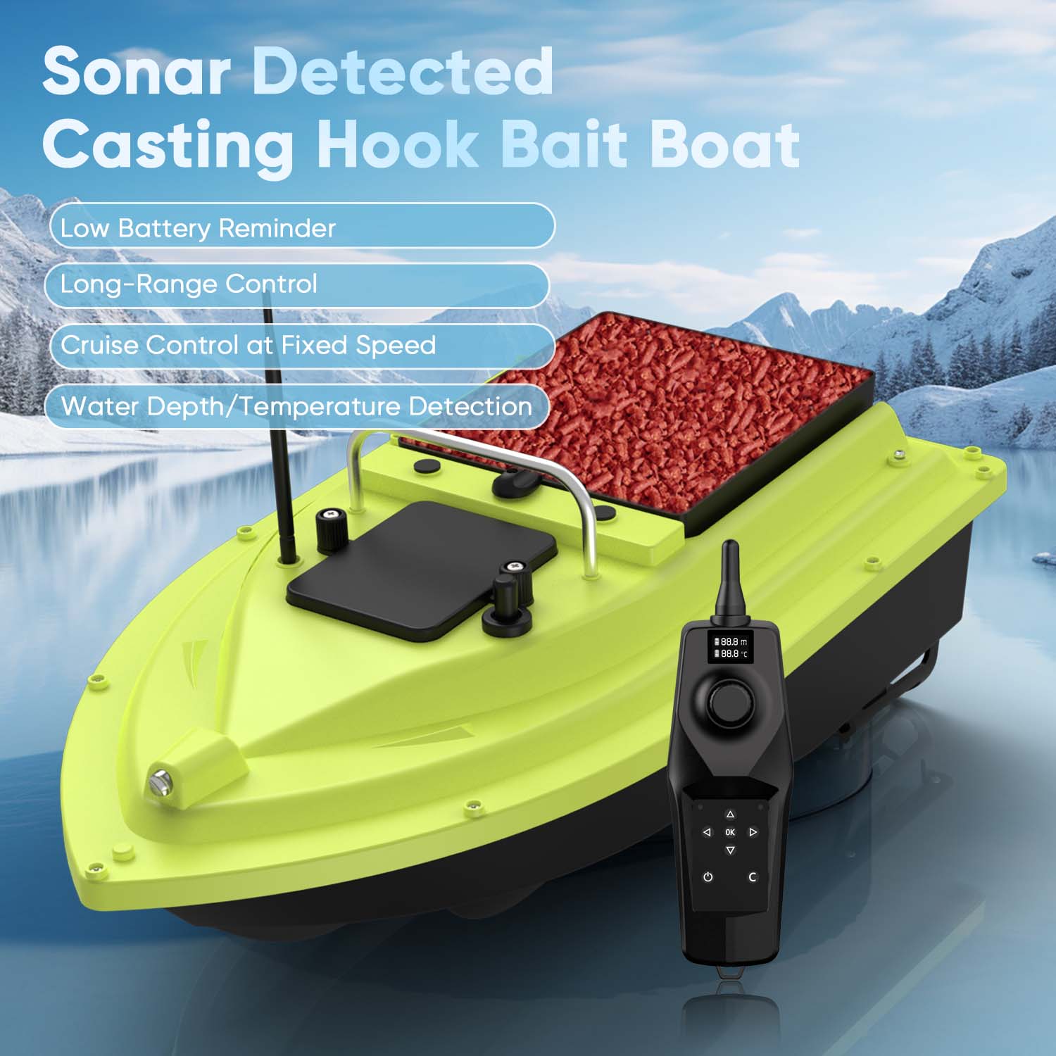 D36 RC Fishing Bait Boat with  - Fishing Depth Finder incelemesi ve fiyatı